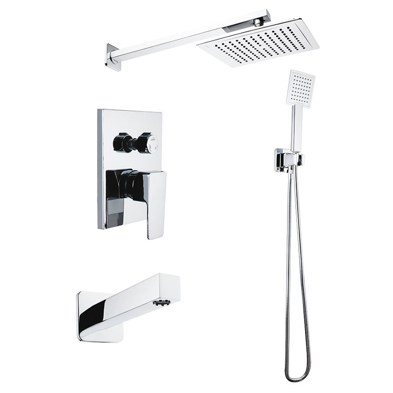  3921 Concealed Bath Set/3-Way / Square
